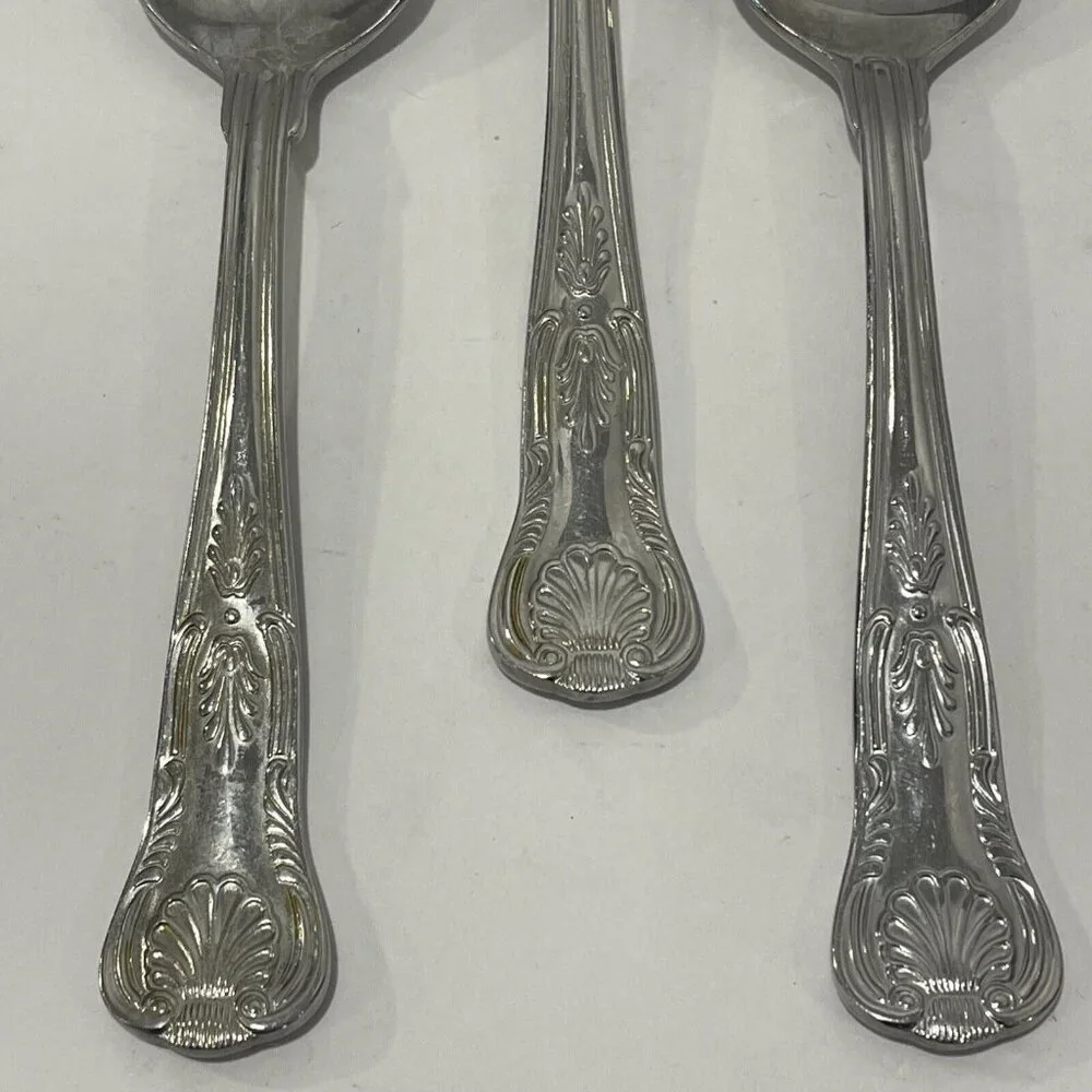Reed & Barton Select Stainless‎ Flatware Kings 175th Anniversary 4 Soup Spoons